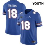 Youth Florida Gators #18 Dante Zanders NCAA Jordan Brand Royal NIL 2022 Authentic Stitched College Football Jersey TAT8062VF